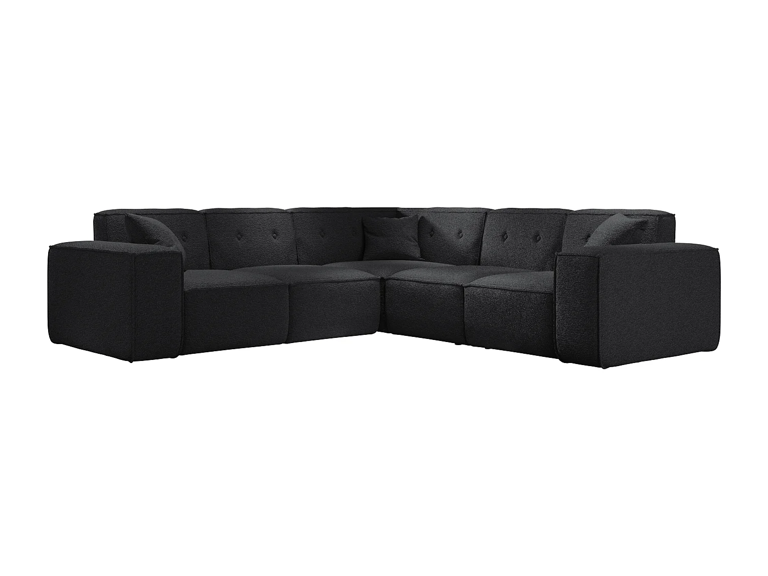 Canapé d'angle PULA, tissu Antic, noir