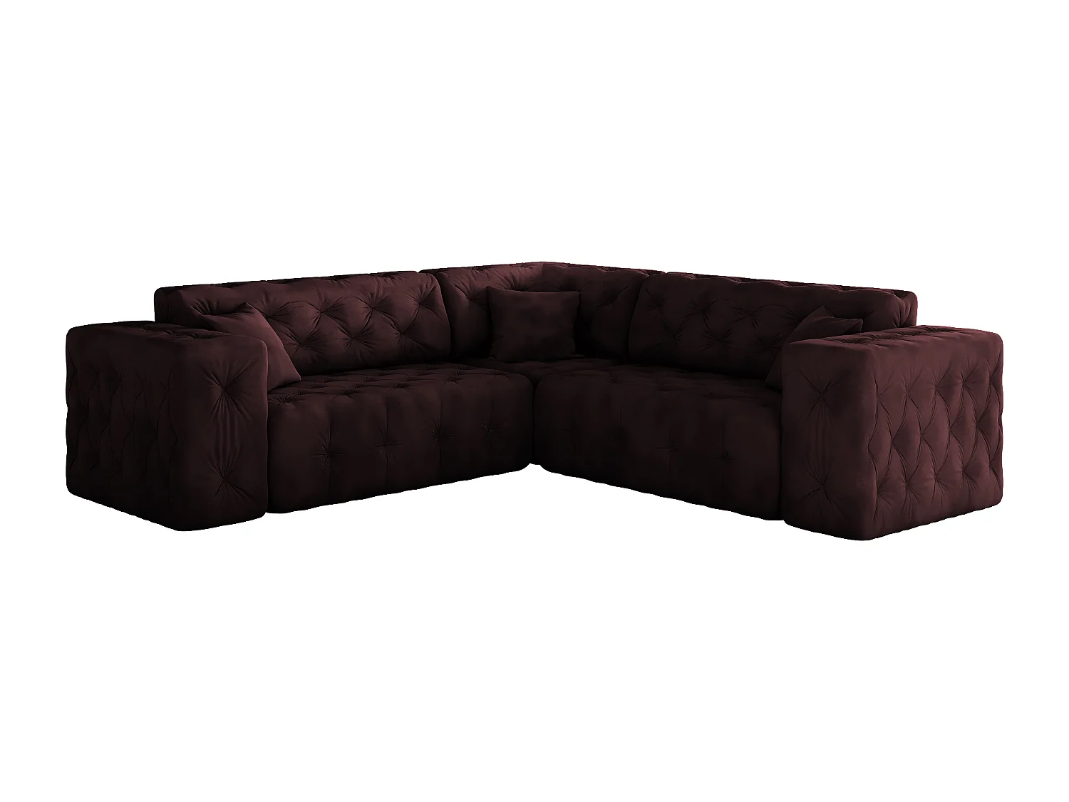 Ecksofa Corner LUX, Stoff Whisper, Rotwein