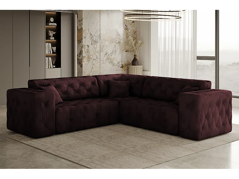 Ecksofa Corner LUX, Stoff Whisper, Rotwein