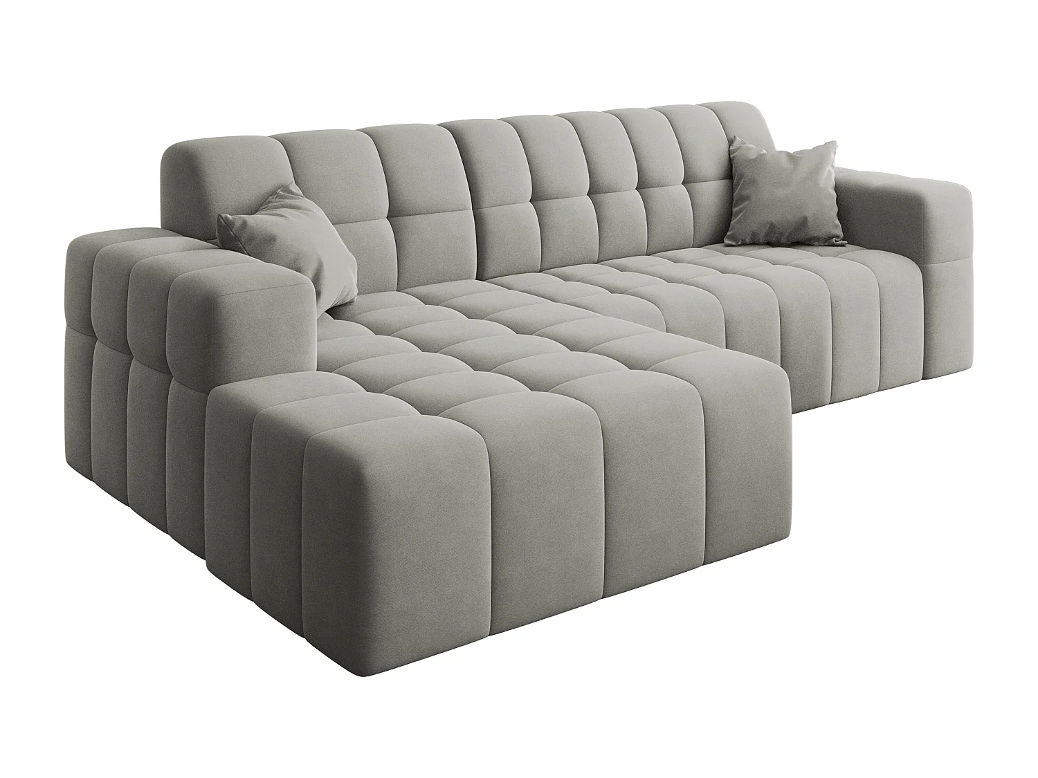 Ecksofa NIMES L-Form, Stoff Portland, Grau, Links