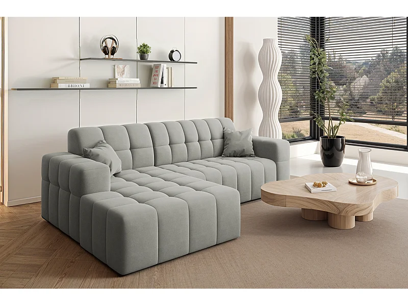 Ecksofa NIMES L-Form, Stoff Portland, Grau, Links