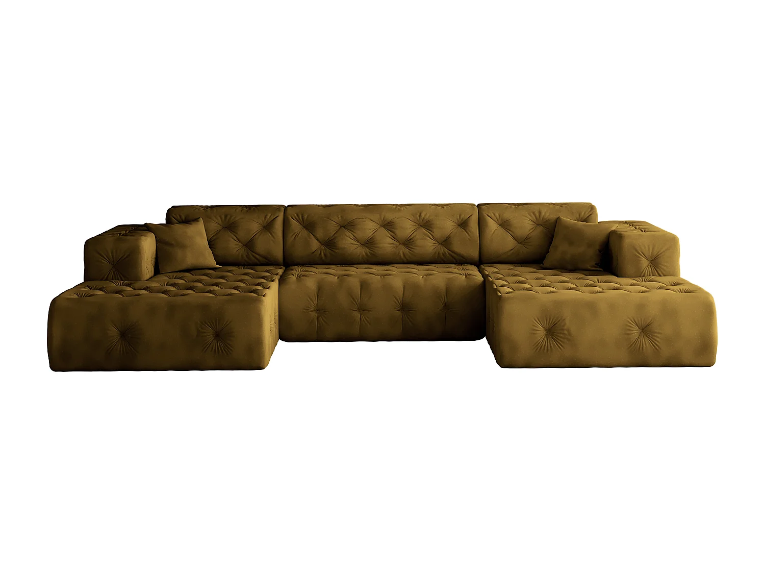 Ecksofa LUX U-Form, Stoff Whisper, Golden