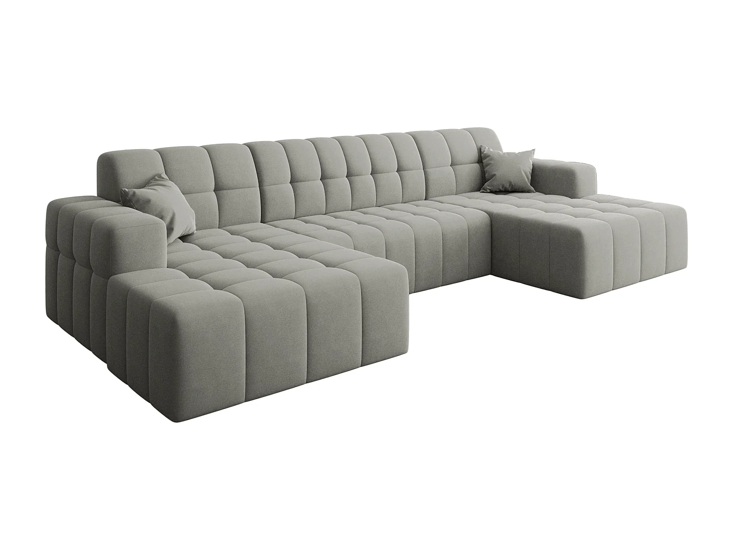 Ecksofa NIMES U-Form, Stoff Portland, Grau