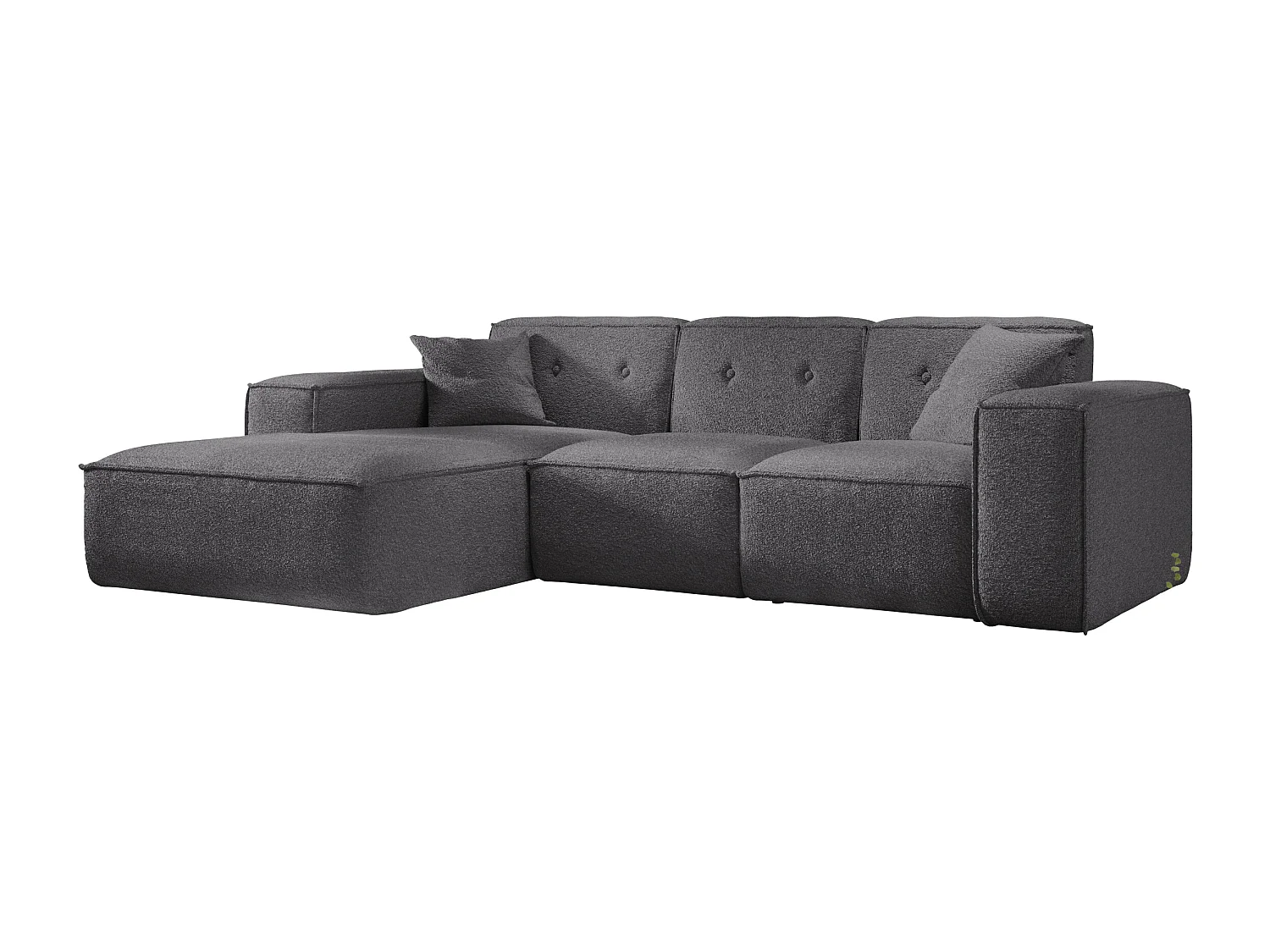 Canapé d'angle PULA en L, tissu Antic, acier, gauche