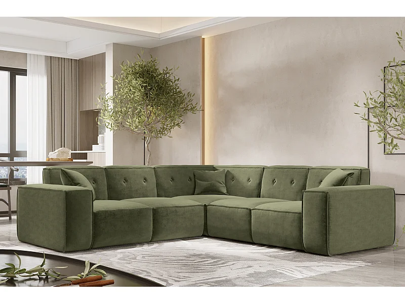 Ecksofa Corner PULA, Stoff Perfect Harmony, Grün