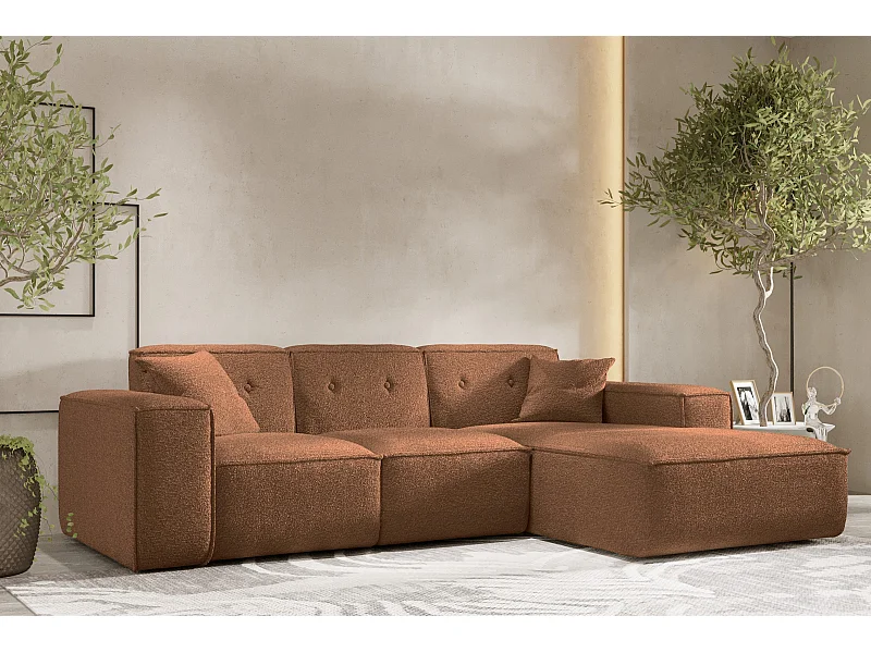Ecksofa PULA L-Form, Stoff Antic, Ziegel, Rechts