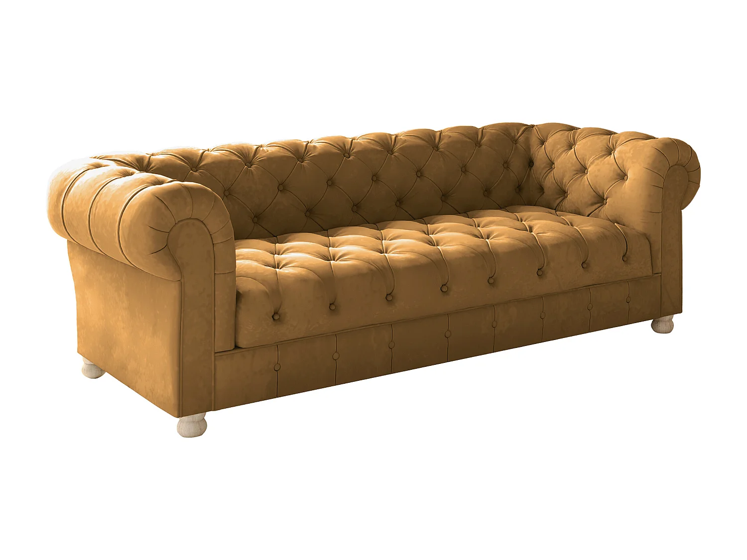 CHESTERFIELD driezitsbank, Whisper-stof, Golden