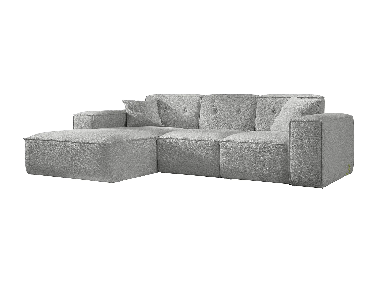 Canapé d'angle PULA en L, tissu Antic, gris, gauche