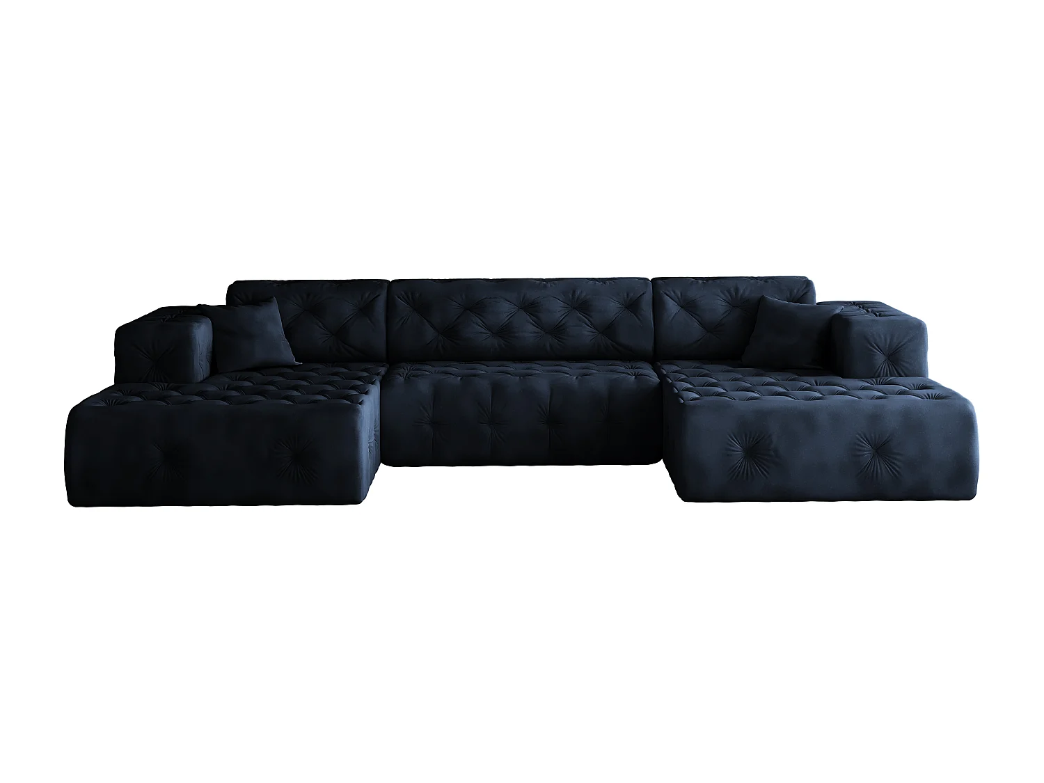 Ecksofa LUX U-Form, Stoff Whisper, Blau
