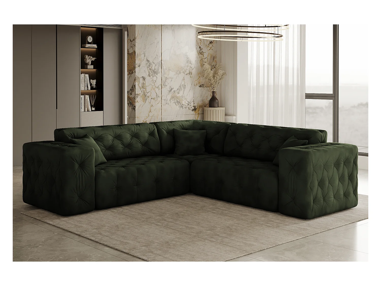 Ecksofa Corner LUX, Stoff Whisper, Grün