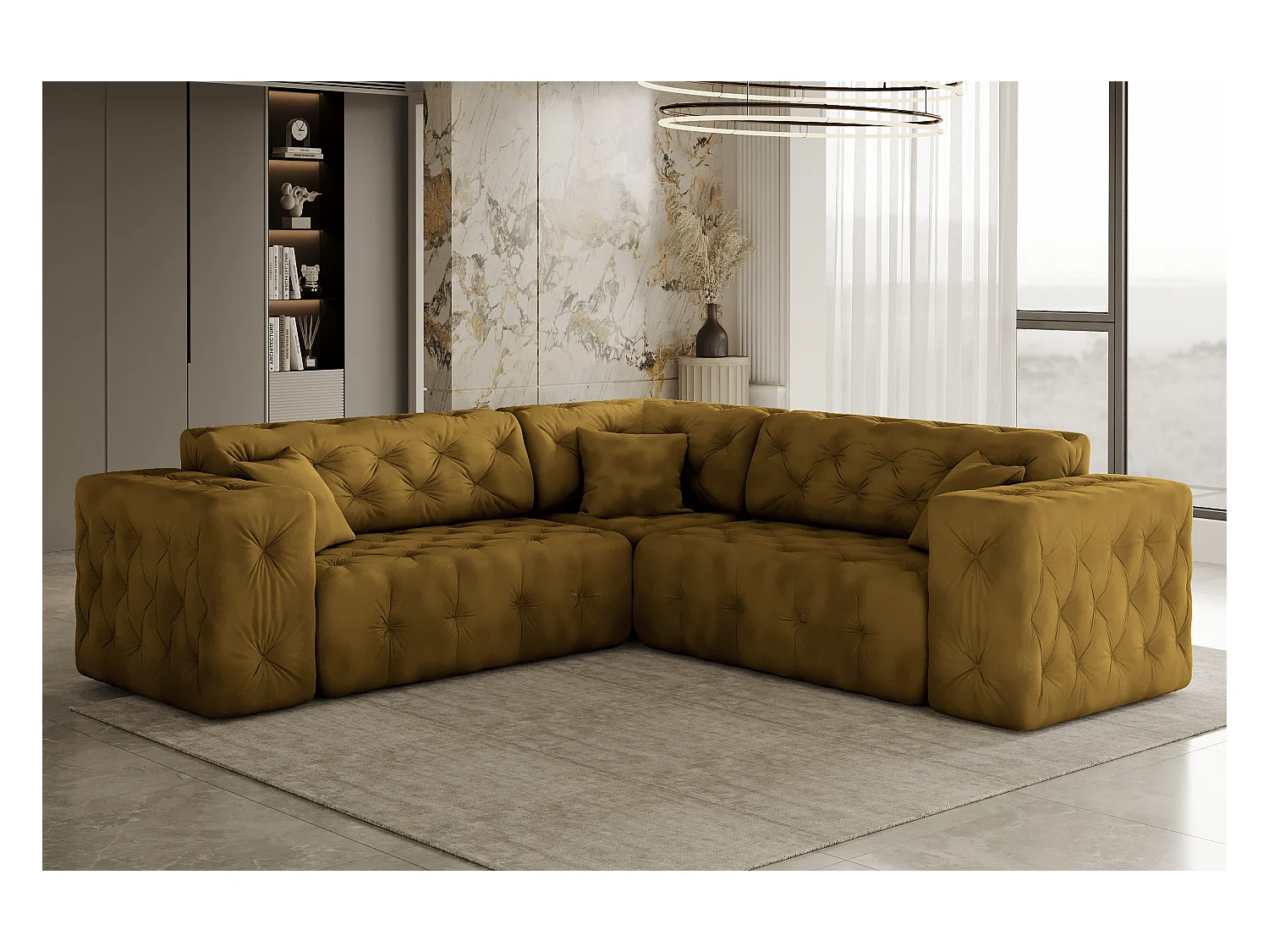 Ecksofa Corner LUX, Stoff Whisper, Golden