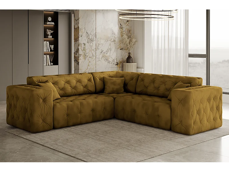 Ecksofa Corner LUX, Stoff Whisper, Golden