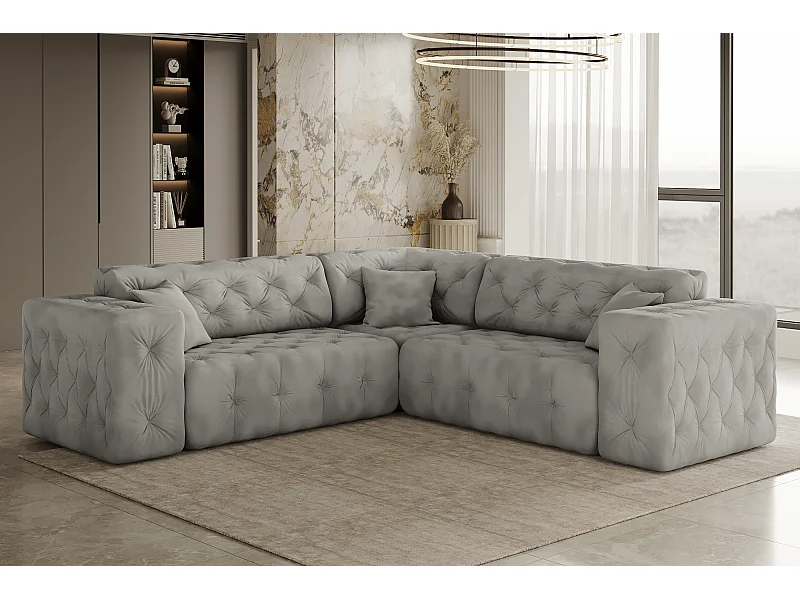 Ecksofa Corner LUX, Stoff Whisper, Silber