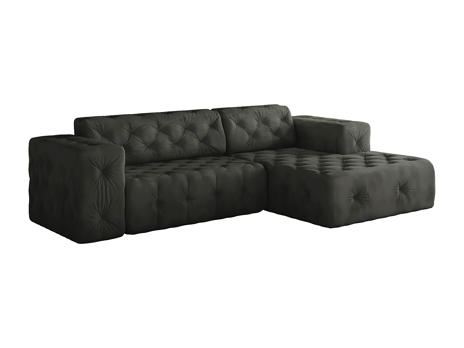 Ecksofa LUX L-Form, Stoff Whisper, Graphit, Rechts