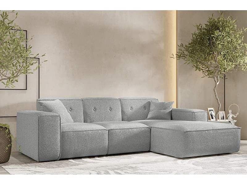 Ecksofa PULA L-Form, Stoff Antic, Grau, Rechts