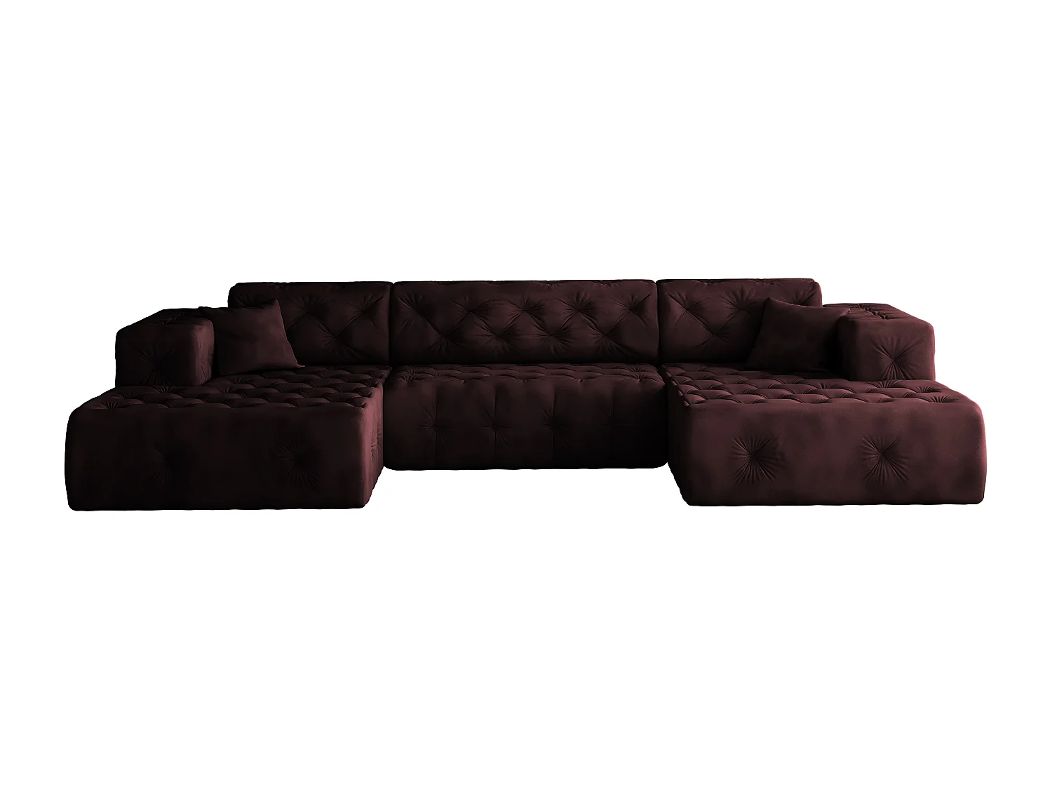 Ecksofa LUX U-Form, Stoff Whisper, Rotwein