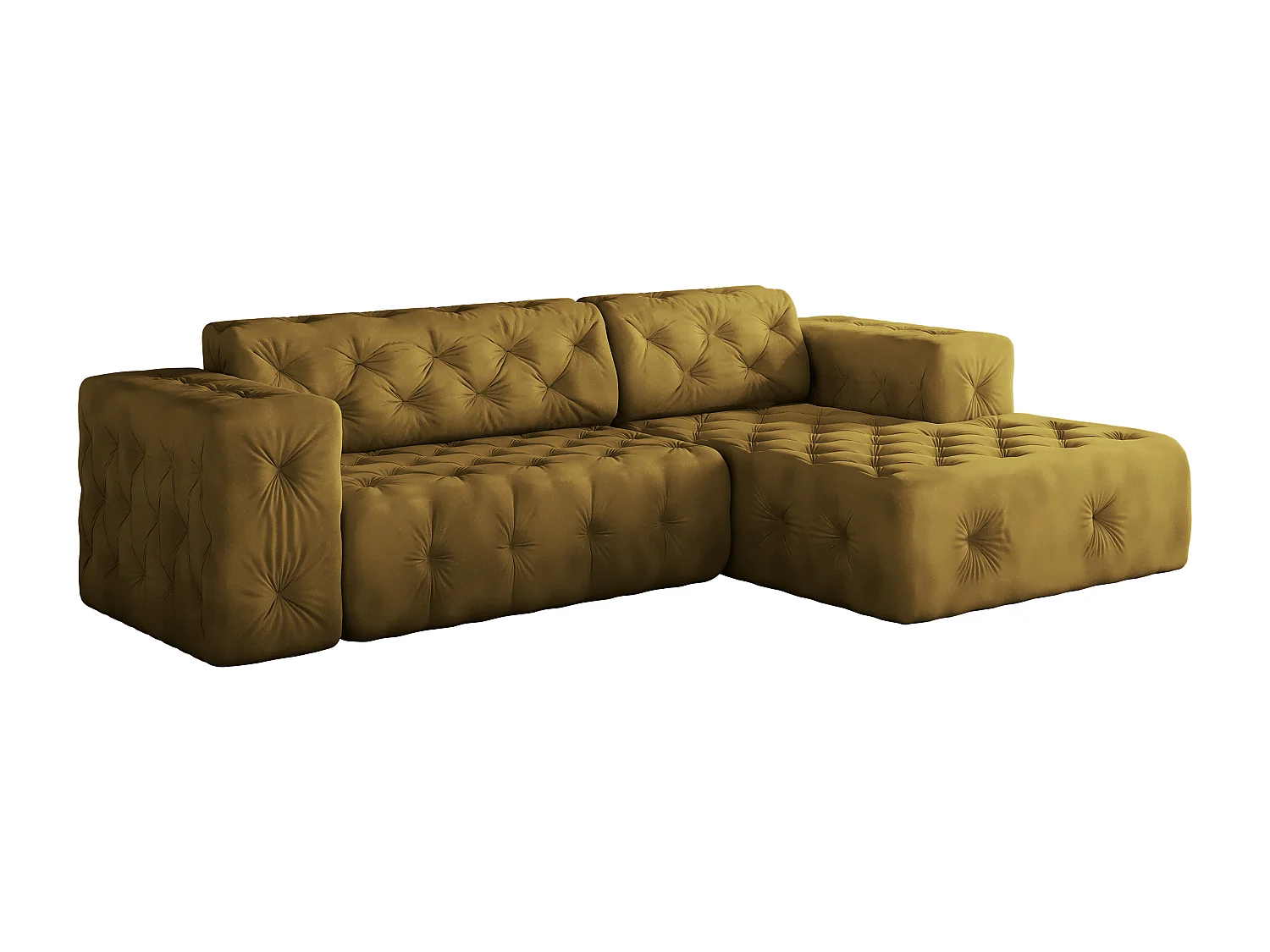 Ecksofa LUX L-Form, Stoff Whisper, Golden, Rechts