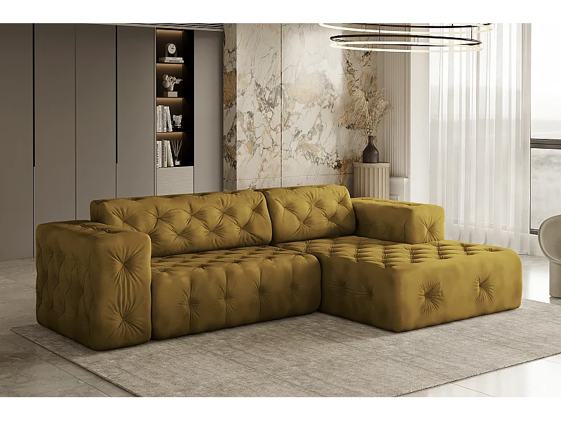 Ecksofa LUX L-Form, Stoff Whisper, Golden, Rechts