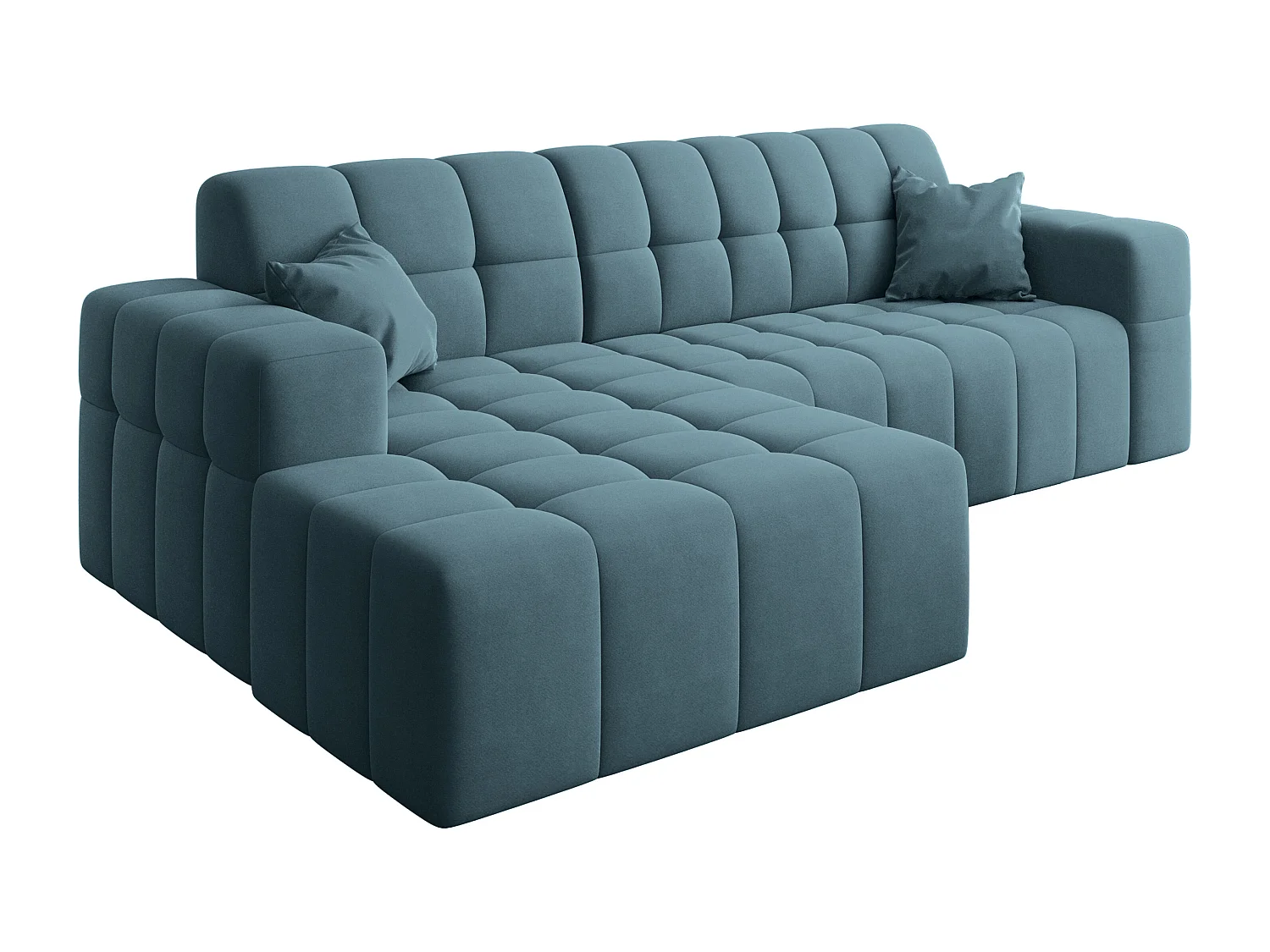 Ecksofa NIMES L-Form, Stoff Portland, Blau, Links