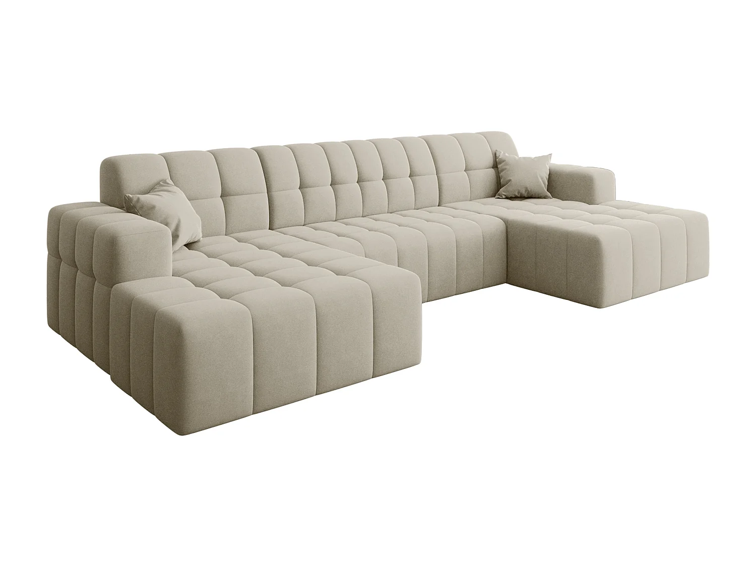 NIMES U-vormige hoekbank, Portland stof, ecru