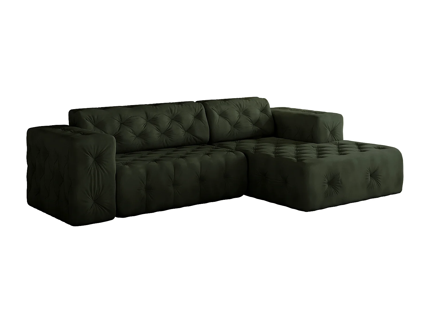 Ecksofa LUX L-Form, Stoff Whisper, Grün, Rechts