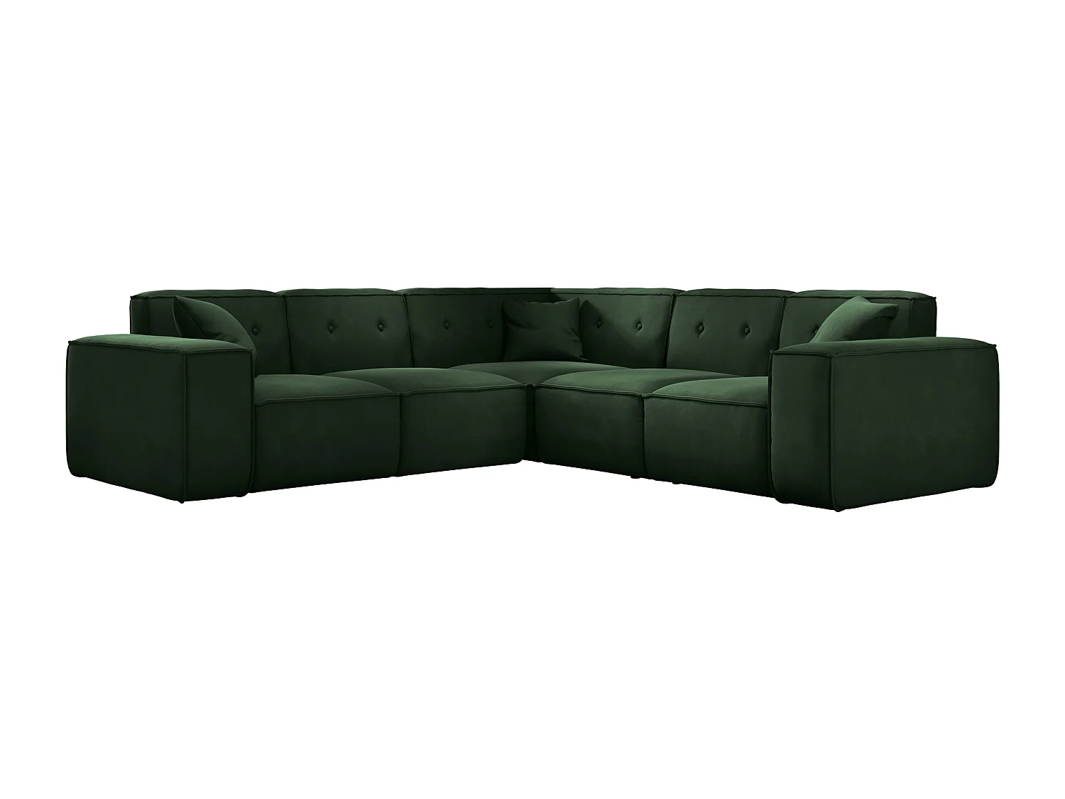 Canapé d'angle PULA, tissu Opera Velvet, vert foncé