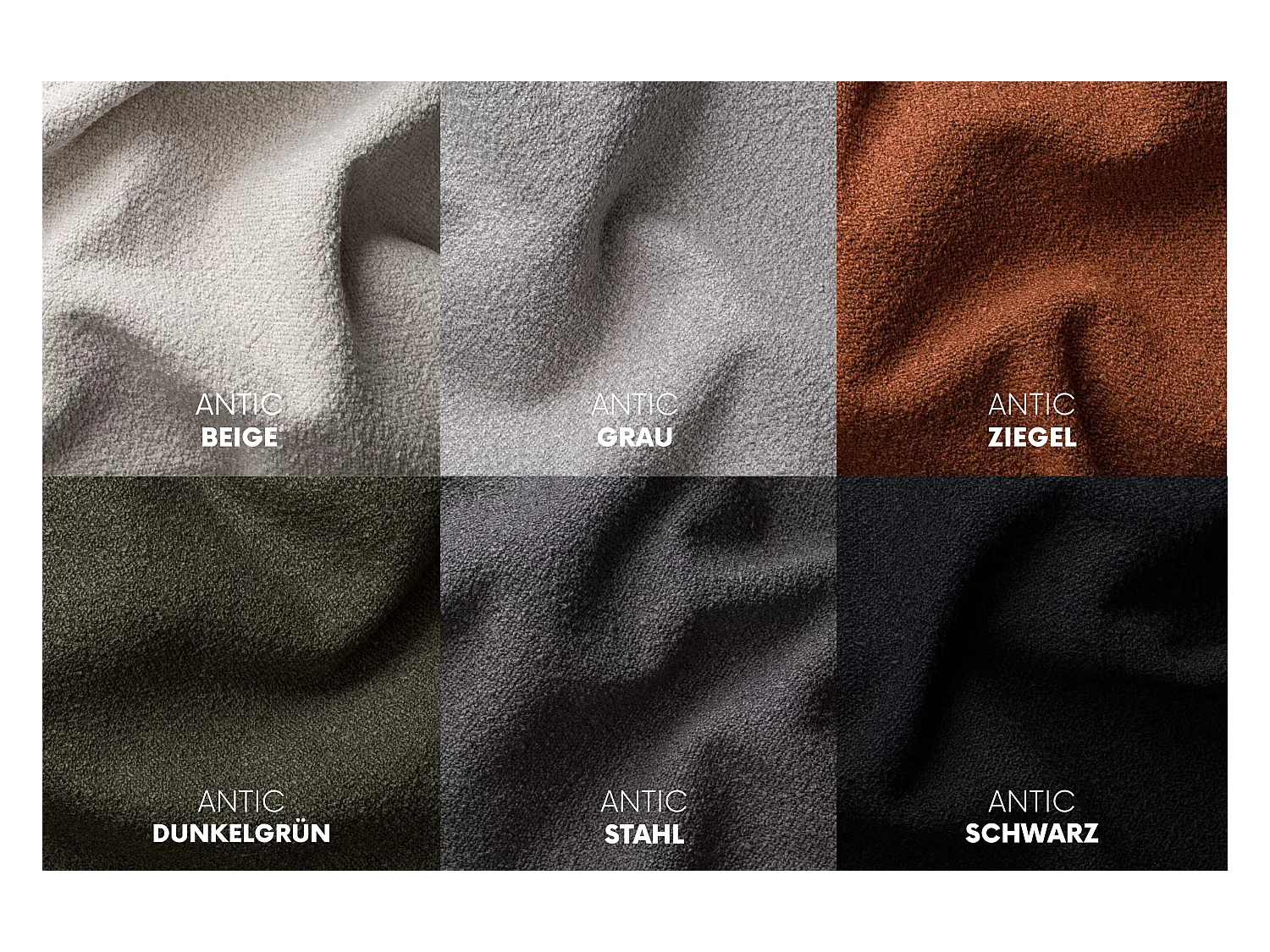 Canapé d'angle PULA, tissu Antic, gris