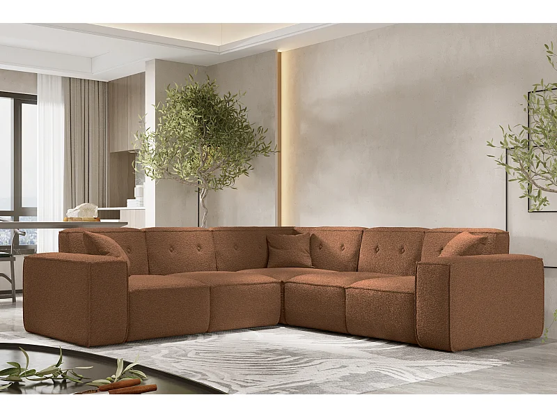 Ecksofa Corner PULA, Stoff Antic, Ziegel