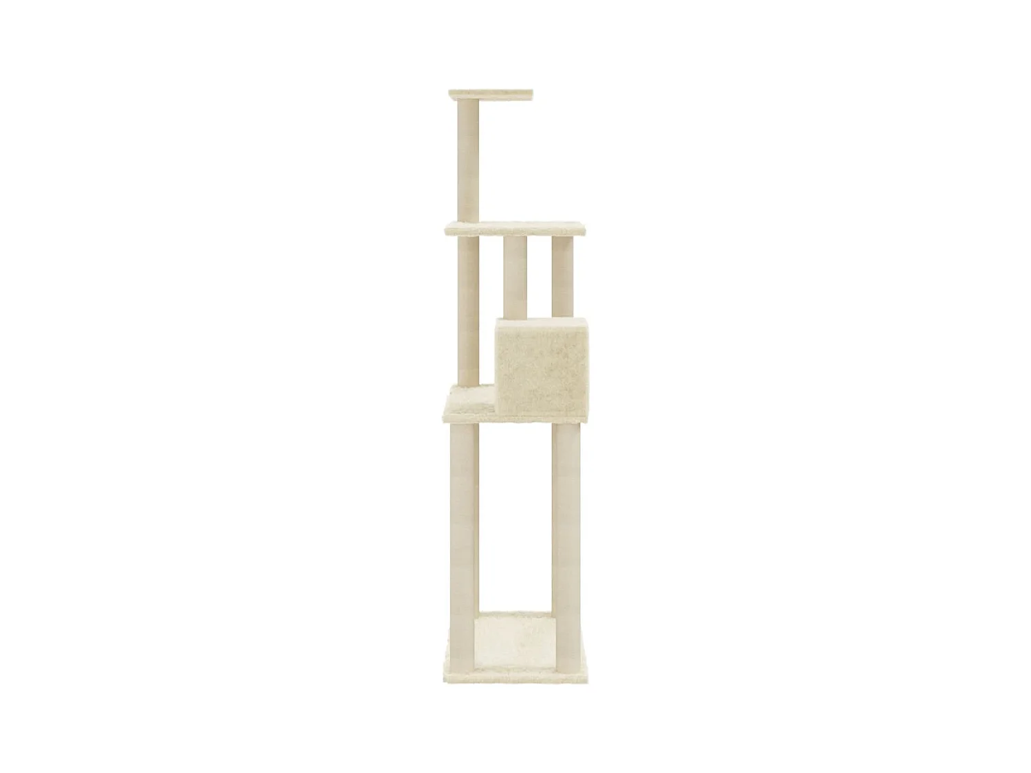 Fadir  Arbre à chat avec griffoirs en sisal Crème 147 cm