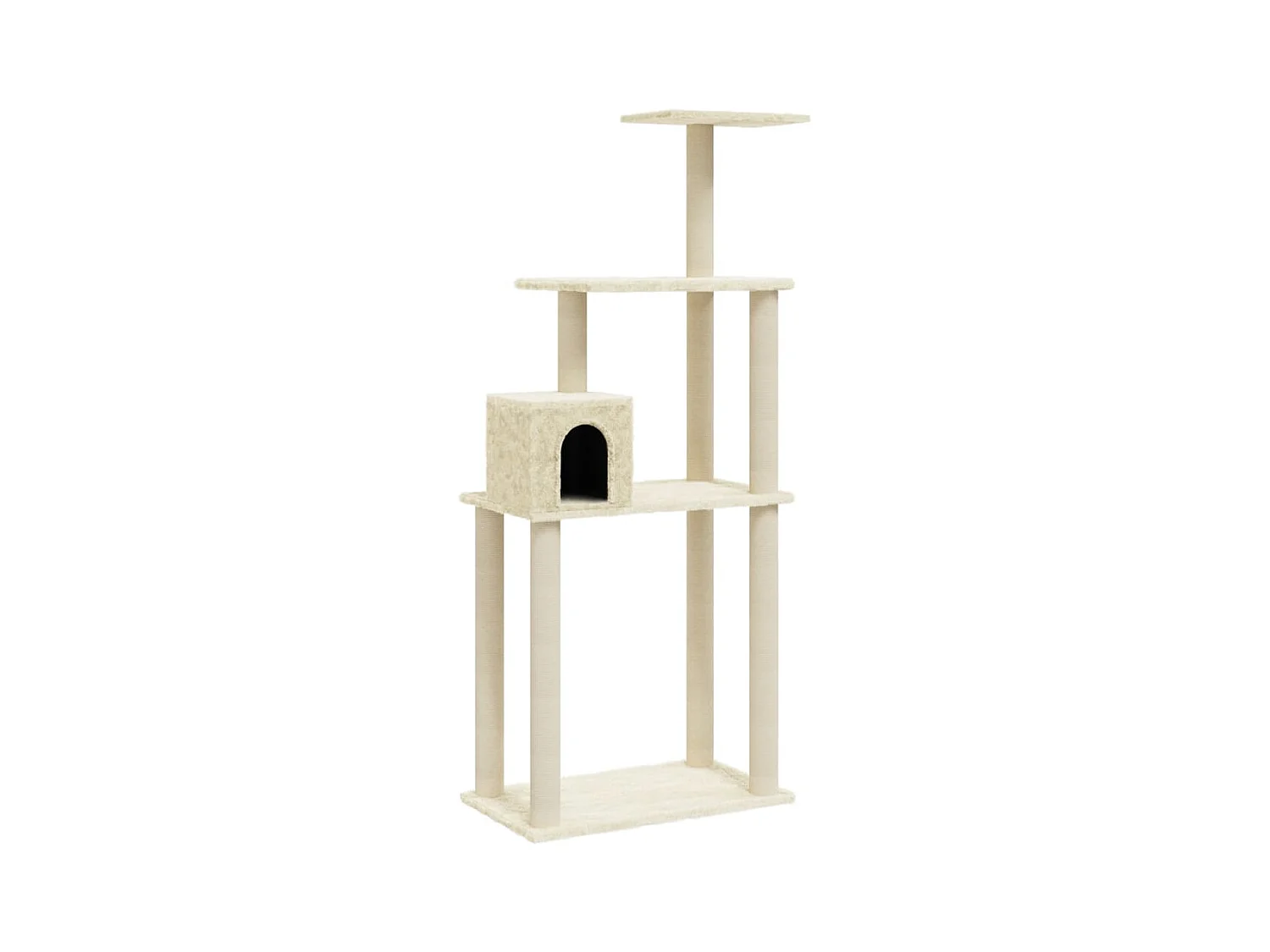 Fadir  Rascador para gatos con postes de sisal crema 147 cm