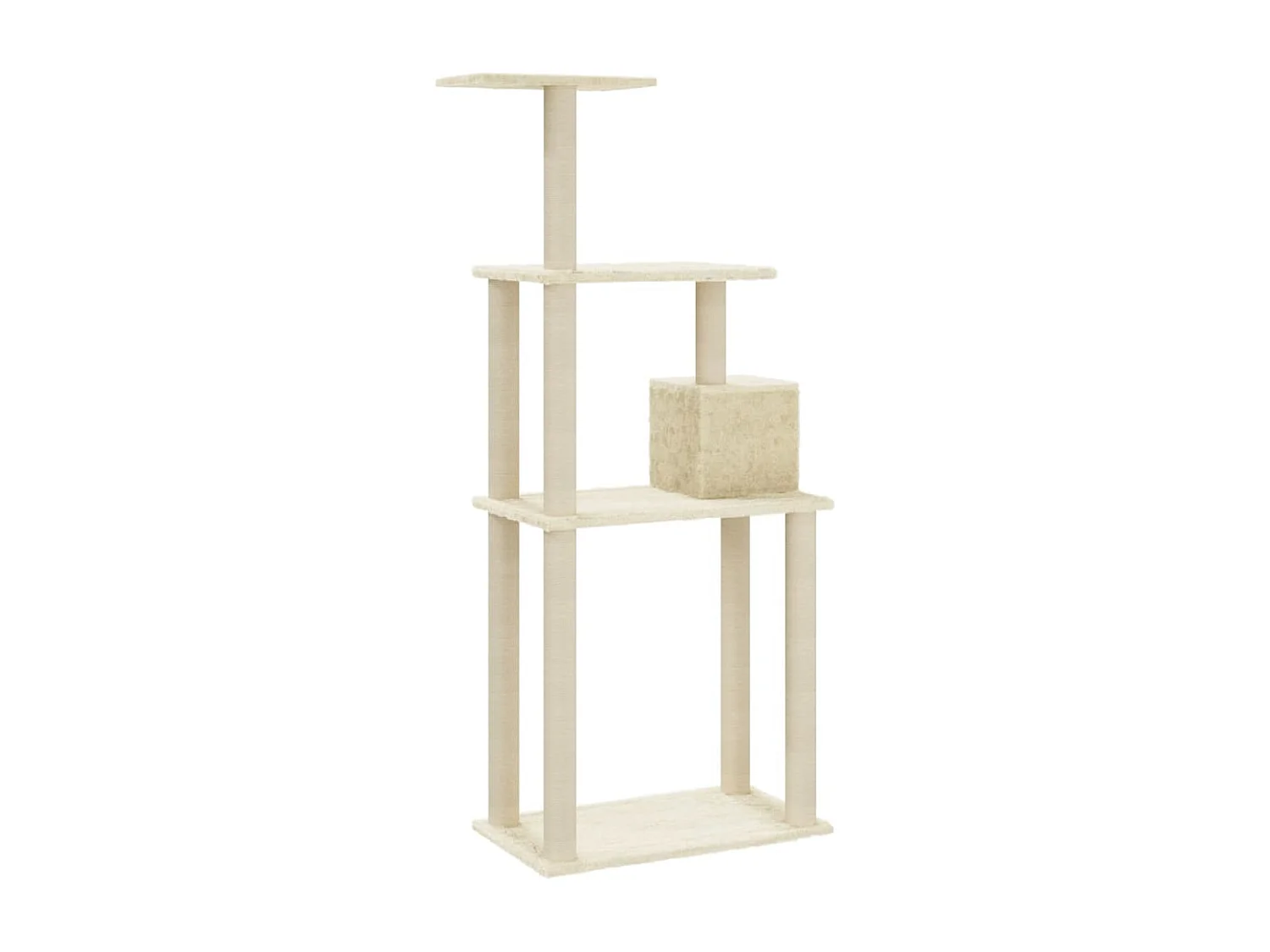 Fadir  Arbre à chat avec griffoirs en sisal Crème 147 cm