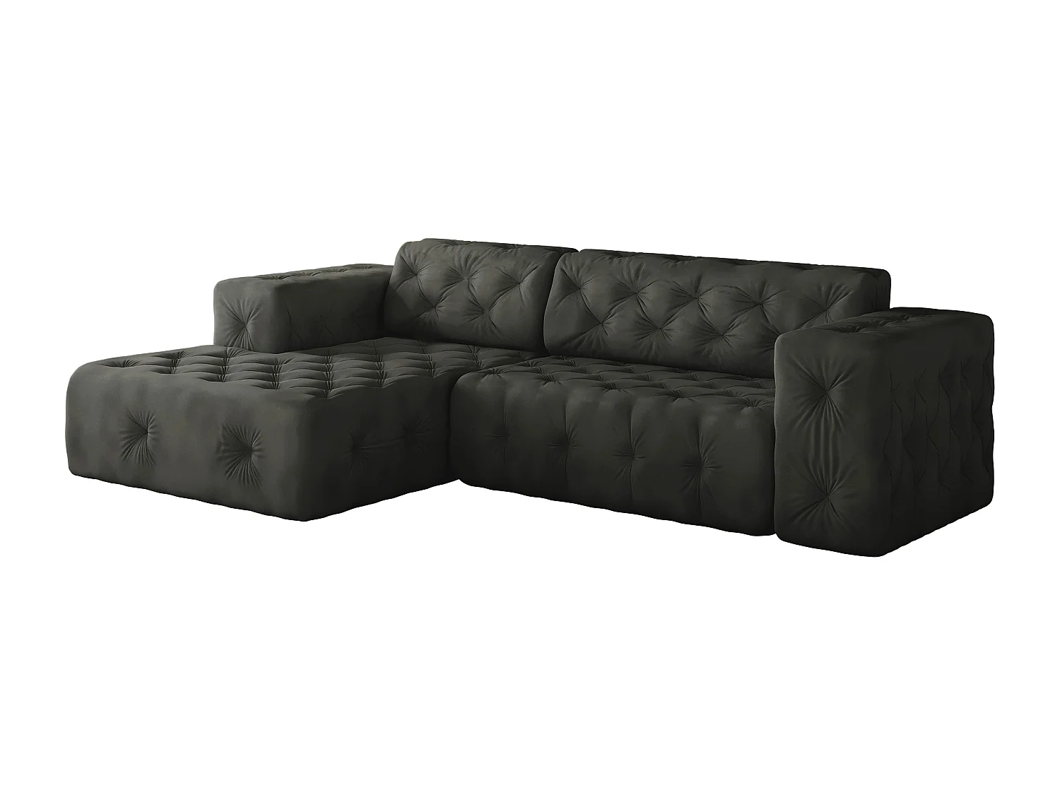 Ecksofa LUX L-Form, Stoff Whisper, Graphit, Links