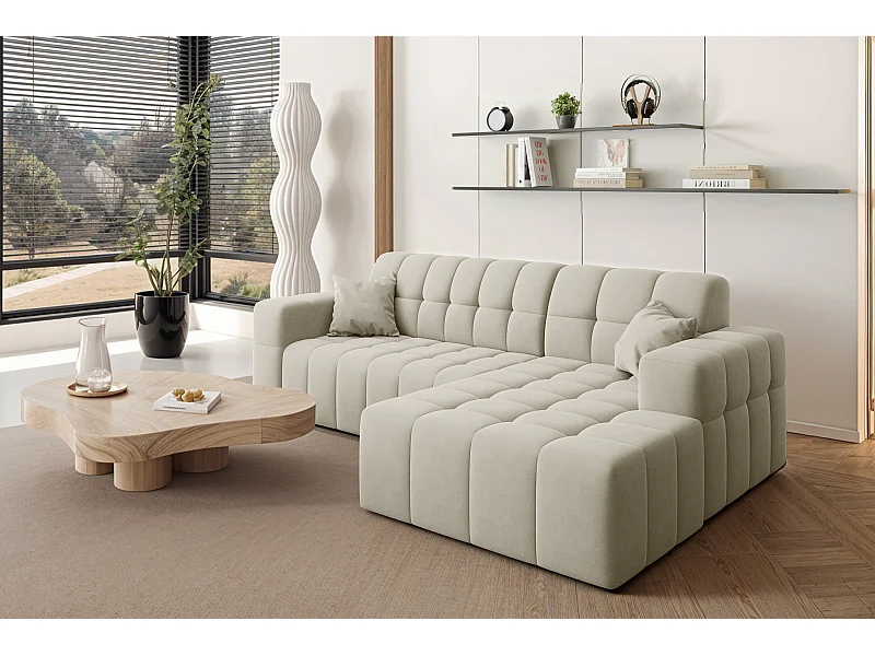Ecksofa NIMES L-Form, Stoff Portland, Ecru, Rechts