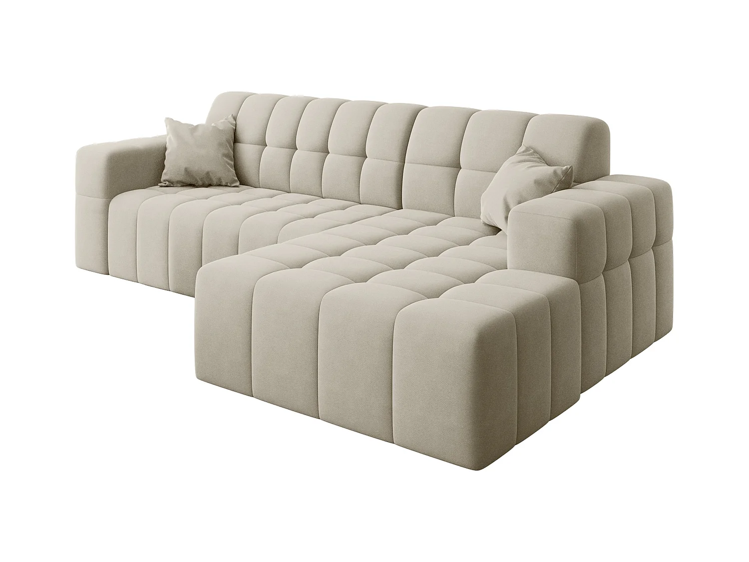 Ecksofa NIMES L-Form, Stoff Portland, Ecru, Rechts
