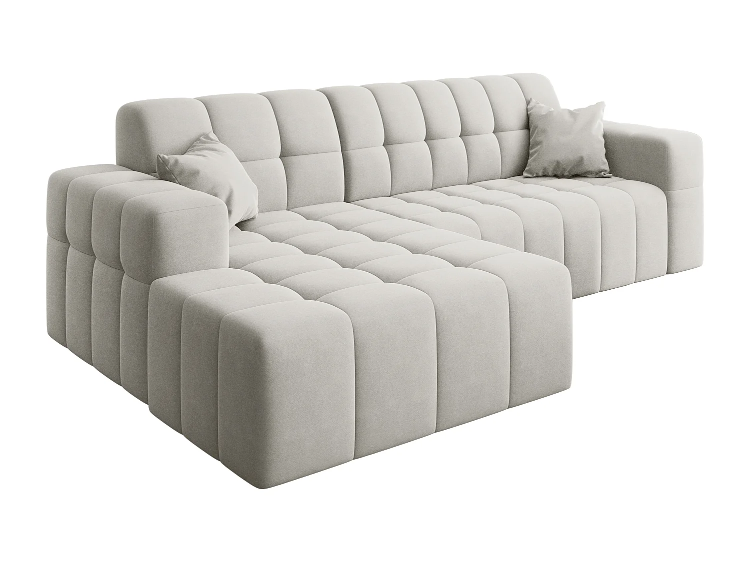 Ecksofa NIMES L-Form, Stoff Portland, Weiss, Links