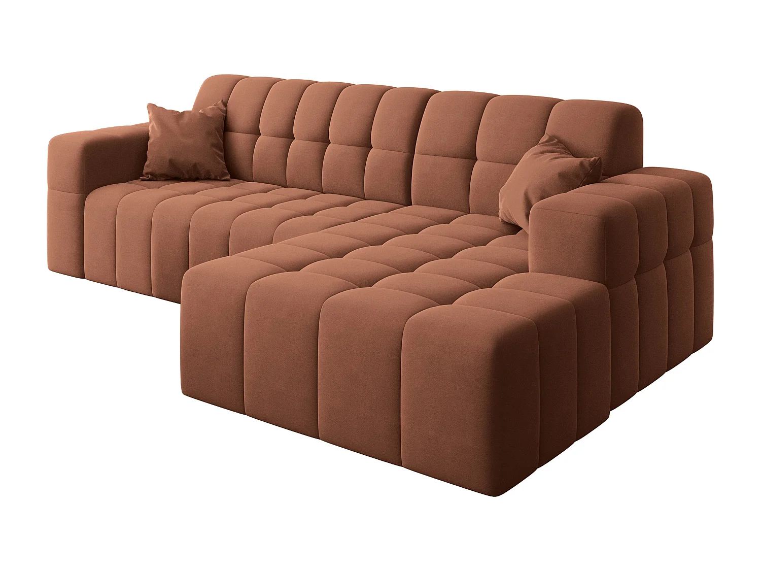 Ecksofa NIMES L-Form, Stoff Portland, Kupfer, Rechts