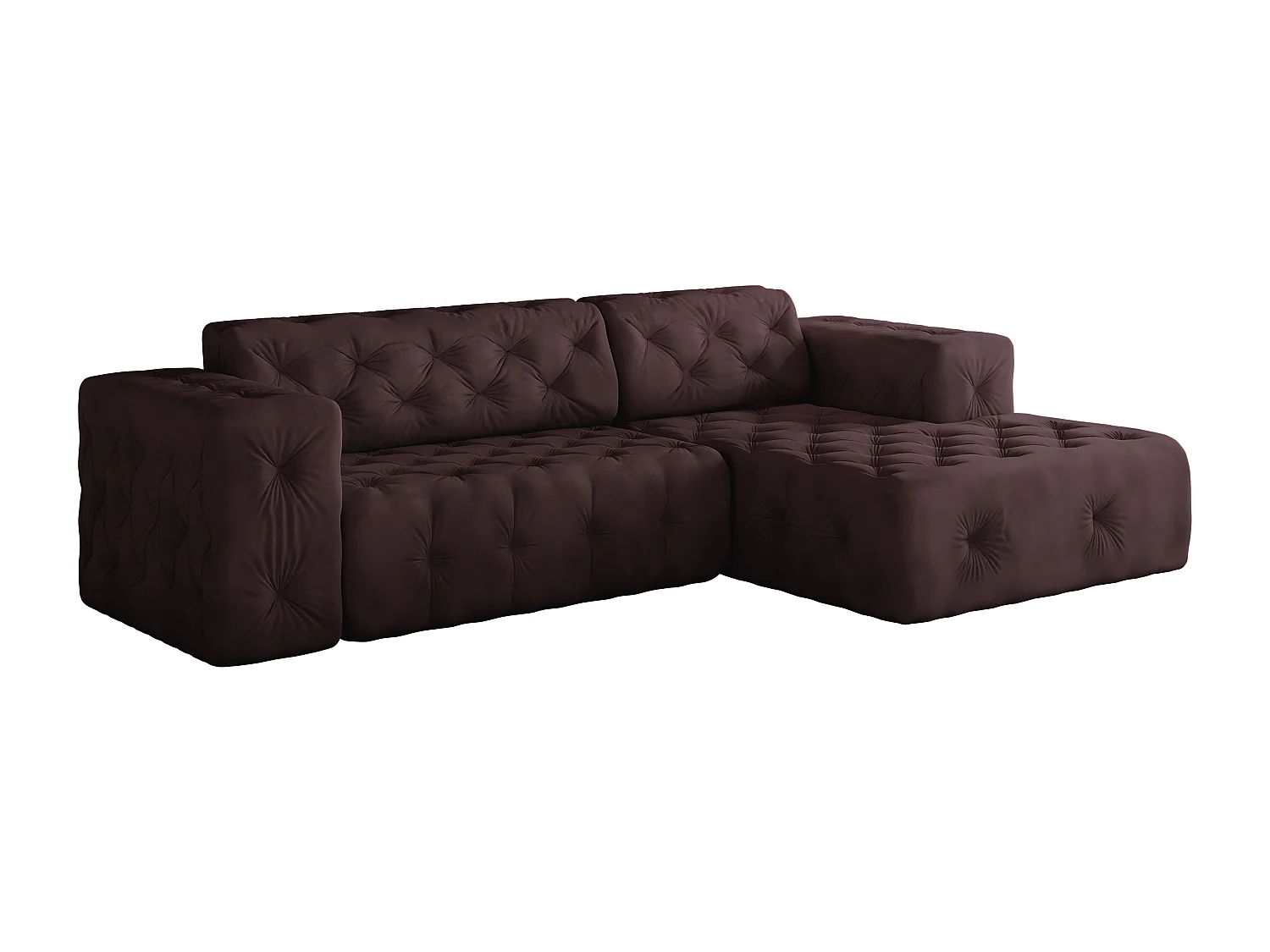 Ecksofa LUX L-Form, Stoff Whisper, Rotwein, Rechts