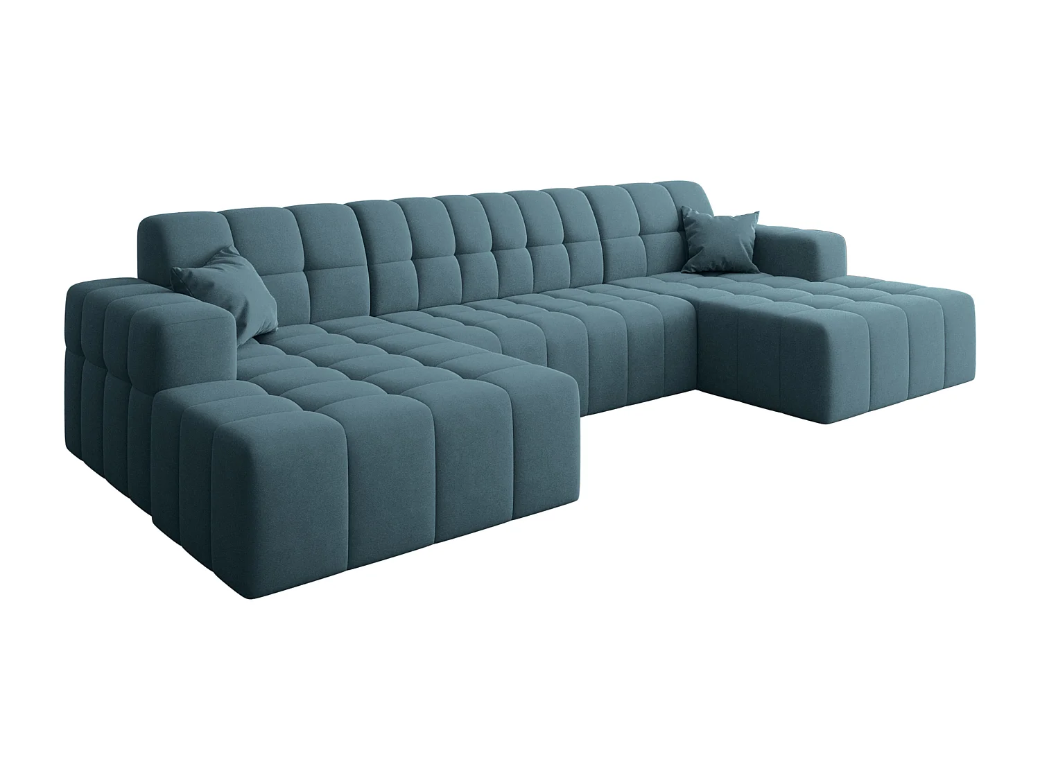 Ecksofa NIMES U-Form, Stoff Portland, Blau
