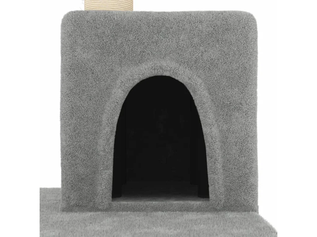 Gudleikr  Kattenmeubel met sisal krabpalen 123 cm lichtgrijs