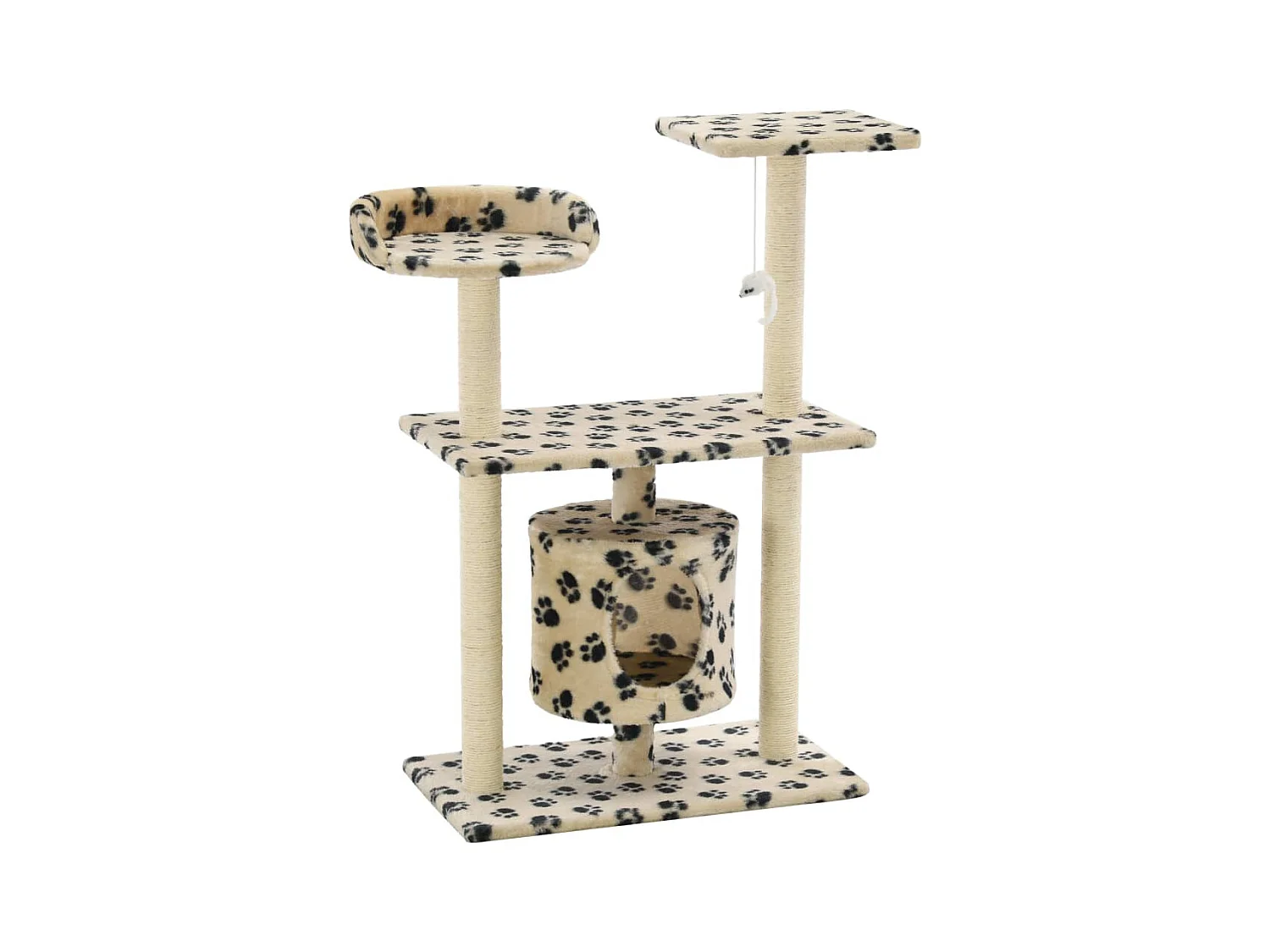 Sophie-Manon  Arbre à chat avec griffoir en sisal 95 cm Beige Motif de pattes