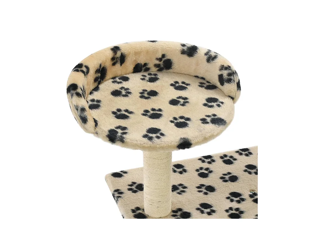 Sophie-Manon  Arbre à chat avec griffoir en sisal 95 cm Beige Motif de pattes