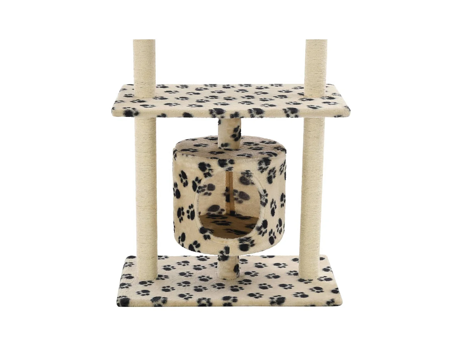 Sophie-Manon  Arbre à chat avec griffoir en sisal 95 cm Beige Motif de pattes