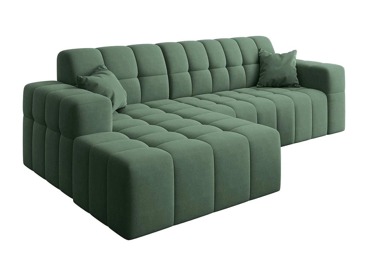 Ecksofa NIMES L-Form, Stoff Portland, Grün, Links