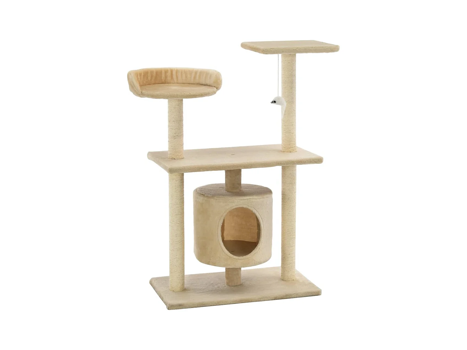 Sophie-Manon  Rascador para gatos con postes rascadores de sisal 95 cm beige