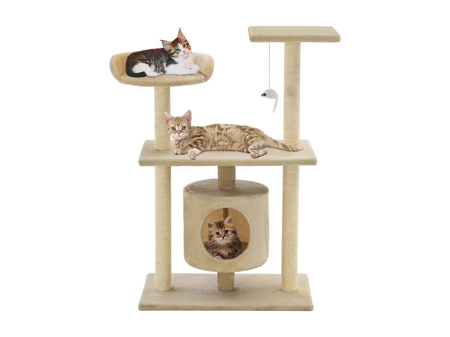 Sophie-Manon  Arbre à chat avec griffoirs en sisal 95 cm Beige