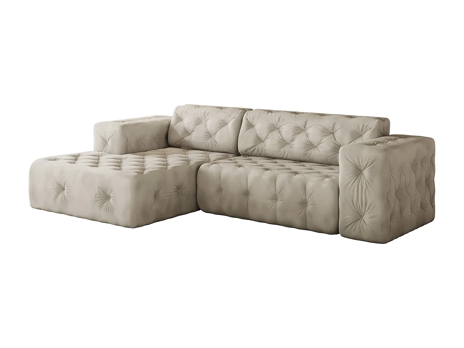 Ecksofa LUX L-Form, Stoff Whisper, Creme, Links