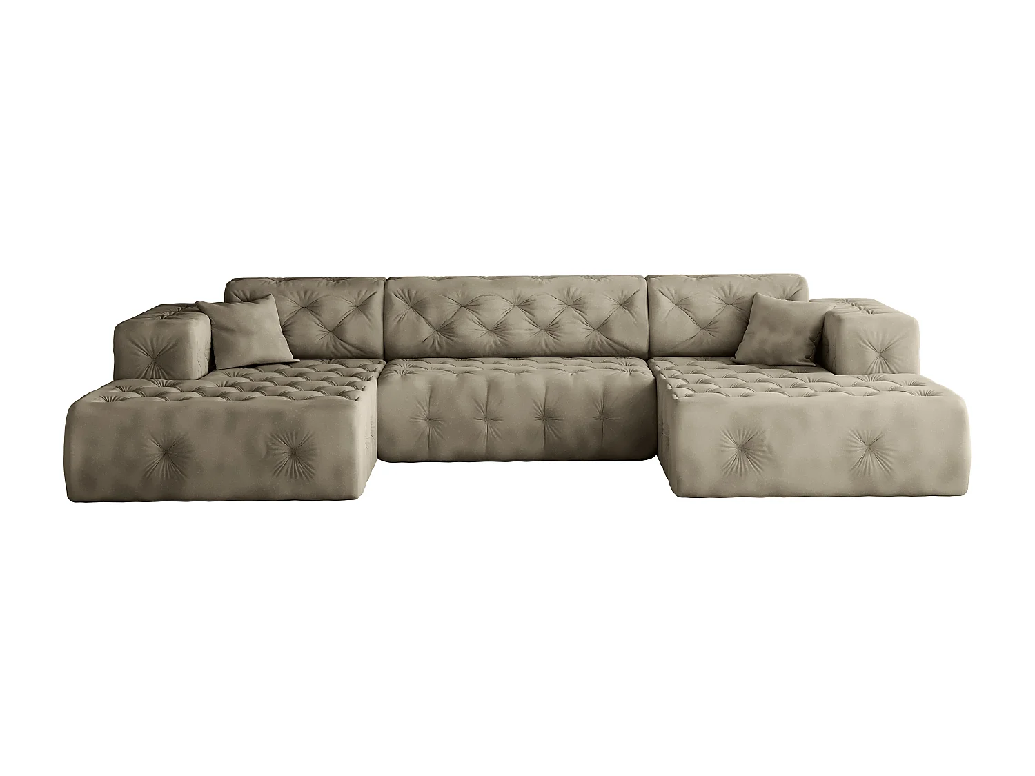 Ecksofa LUX U-Form, Stoff Whisper, Creme