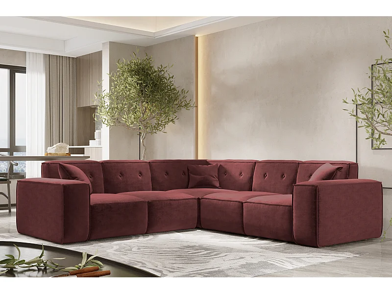Ecksofa Corner PULA, Stoff Perfect Harmony, Rotwein
