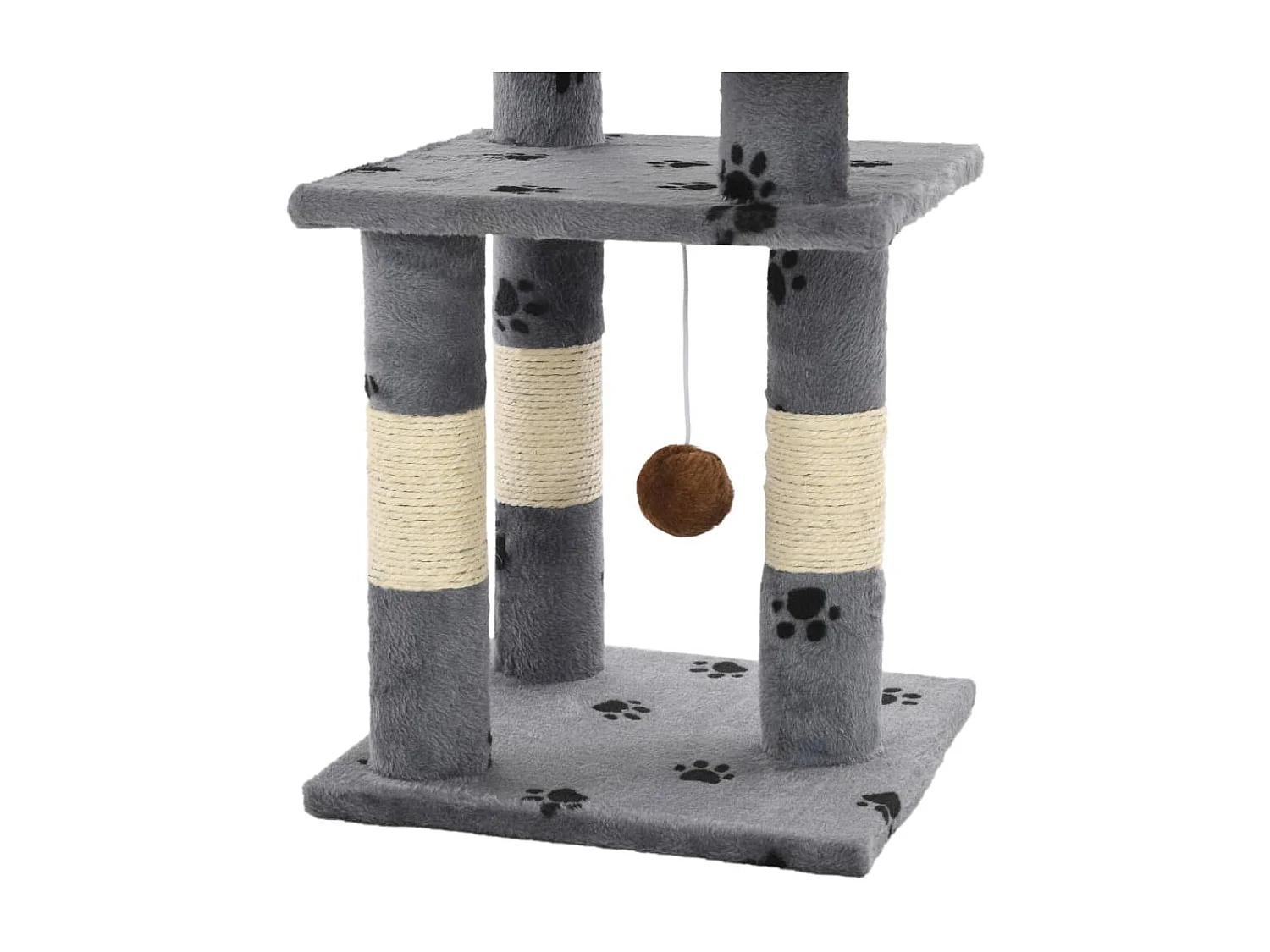 Sebastiano  Arbre à chat et griffoir Sisal 65 cm Empreintes de pattes Gris