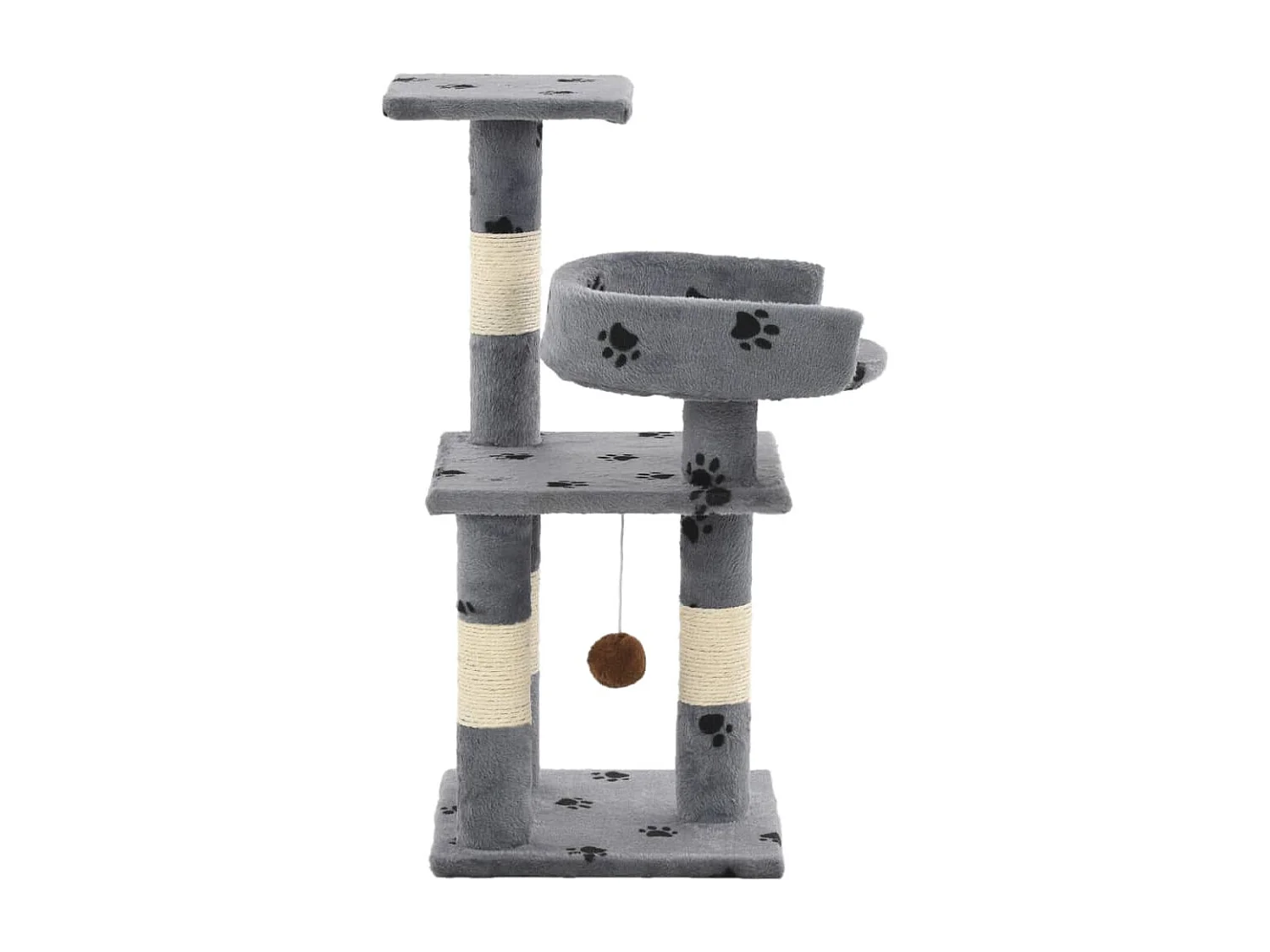 Sebastiano  Rascador para gatos poste de sisal 65 cm huellas gris